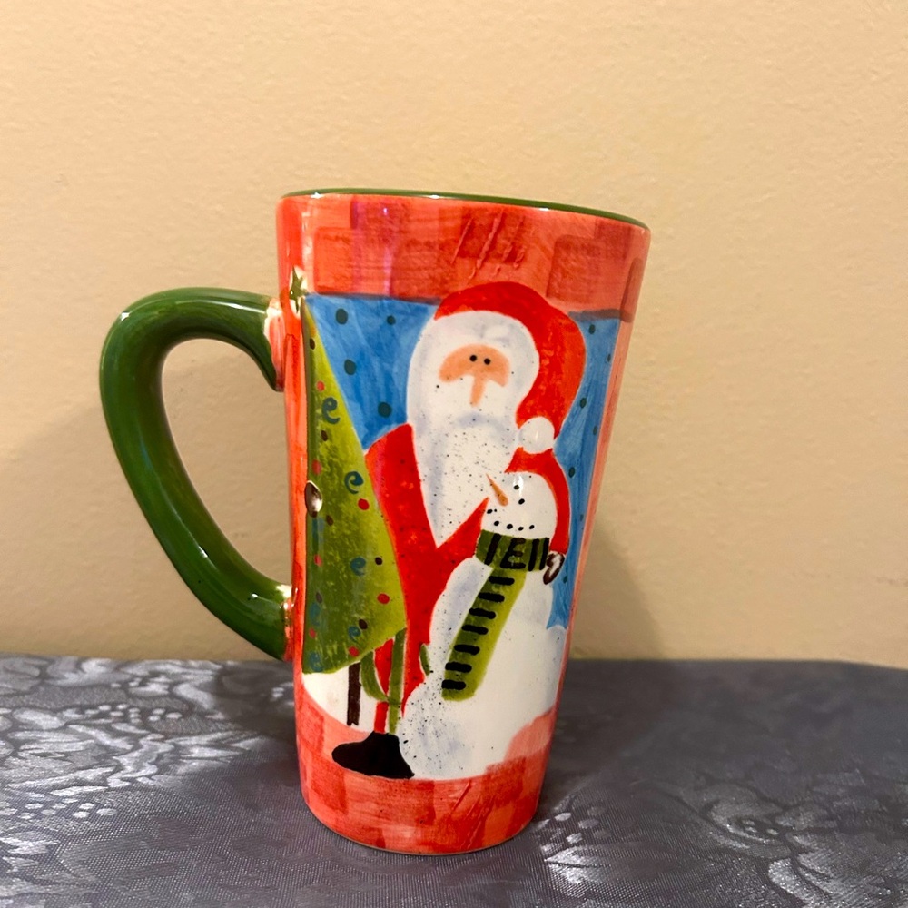 Sakura Santa's gift  Red  Festive Santa and Snowman Mug